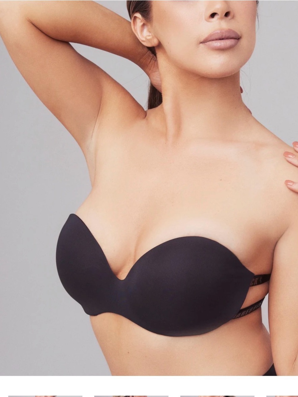 House of Sky Bareback Seamless Strapless Bandeau Bra in Black